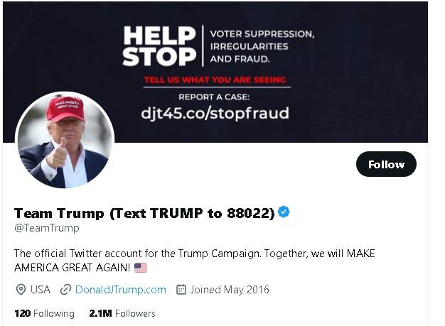 Twitter has finally reinstated the official Team Trump campaign account
