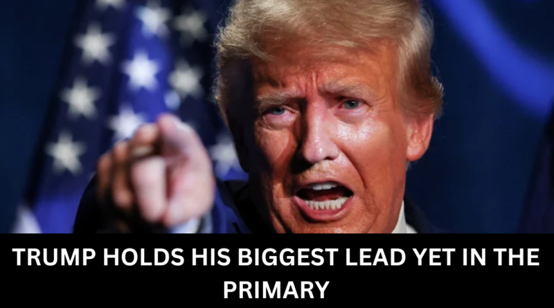 TRUMP HOLDS HIS BIGGEST LEAD YET IN THE PRIMARY