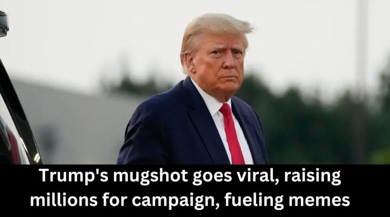 Trumps mugshot goes viral raising millions for campaign fueling memes