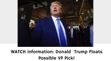 WATCH information Donald Trump Floats Possible VP Pick