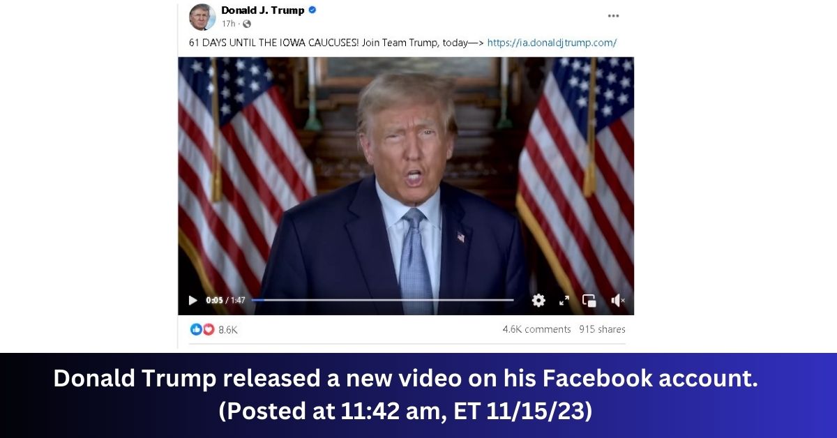 Donald Trump released a new video on his Facebook account. (Posted at 1142 am, ET) (1)